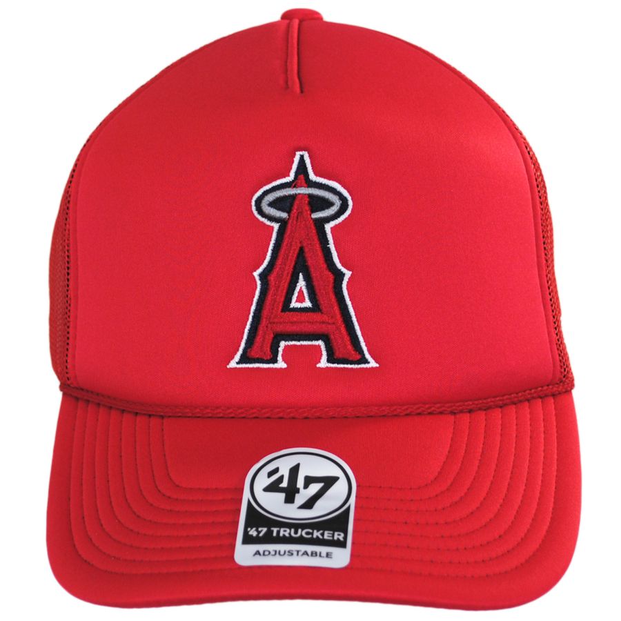 47 Brand Los Angeles Angels MLB Foam Mesh Trucker Snapback Baseball Cap  Snapback Hats