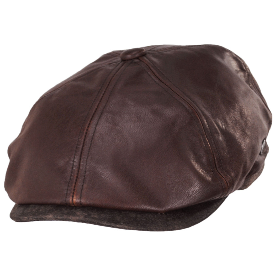 Jaxon Hats Leather and Suede Newsboy Cap Newsboy Caps