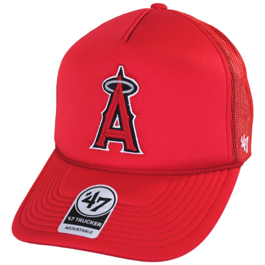 47 Brand Los Angeles Angels MLB Foam Mesh Trucker Snapback Baseball Cap  Snapback Hats
